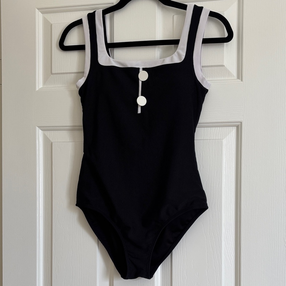 Black and White One-Piece Swimsuit